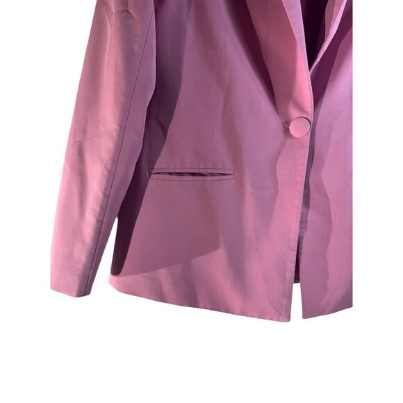 Womens Spring One Button Pink Small Jacket Chic Office Suit Office Blazers Lined - Picture 3 of 8